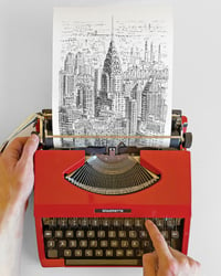 Image 2 of PRE ORDER Chrysler Building, New York Hand-Signed Print Typewriter Art