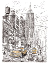 Image 1 of PRE ORDER Empire State Building, New York Print Hand-Signed Typewriter Art
