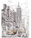 Empire State Building, New York Print Signed Typewriter Art