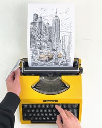 Image 2 of PRE ORDER Empire State Building, New York Print Hand-Signed Typewriter Art