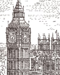 Image 3 of PRE ORDER Big Ben from London Eye, Hand-Signed Print Typewriter Art