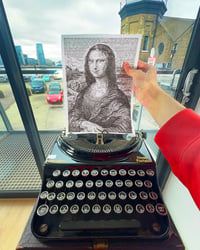 Image 2 of PRE ORDER Mona Lisa Hand-Signed A4 Print Typewriter Art 