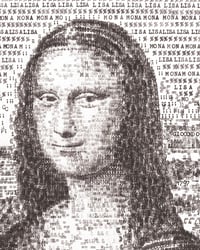 Image 3 of PRE ORDER Mona Lisa Hand-Signed A4 Print Typewriter Art 
