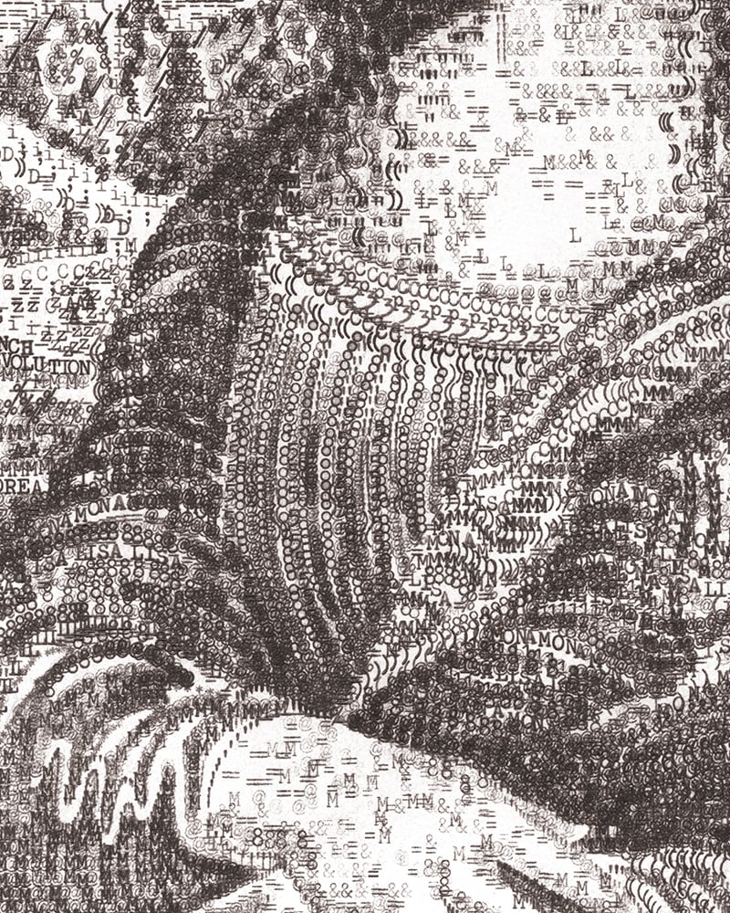 Mona Lisa Hand-Signed A4 Print Typewriter Art