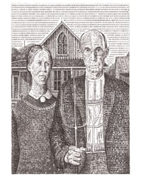 Image 1 of PRE ORDER American Gothic Print Hand-Signed Typewriter Art