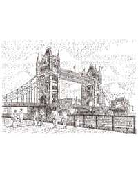 Image 1 of PRE ORDER Tower Bridge Hand-Signed Limited Edition of 200 Print Typewriter Art 