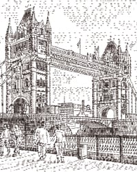 Image 3 of PRE ORDER Tower Bridge Hand-Signed Limited Edition of 200 Print Typewriter Art 