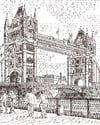 Tower Bridge Signed Limited Edition of 200 Print Typewriter Art 