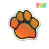 Orange Paw Print Die‑cut Sticker