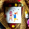 Carte Lièvre de Pâques peintre
