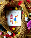 Carte Lièvre de Pâques peintre
