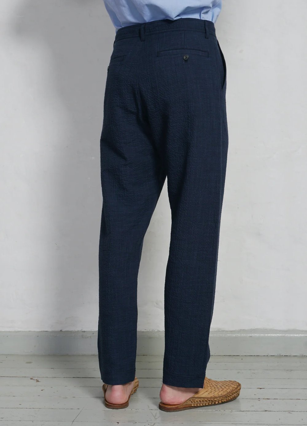 Hansen Garments KEN | Wide Cut Trousers | crinkle blue