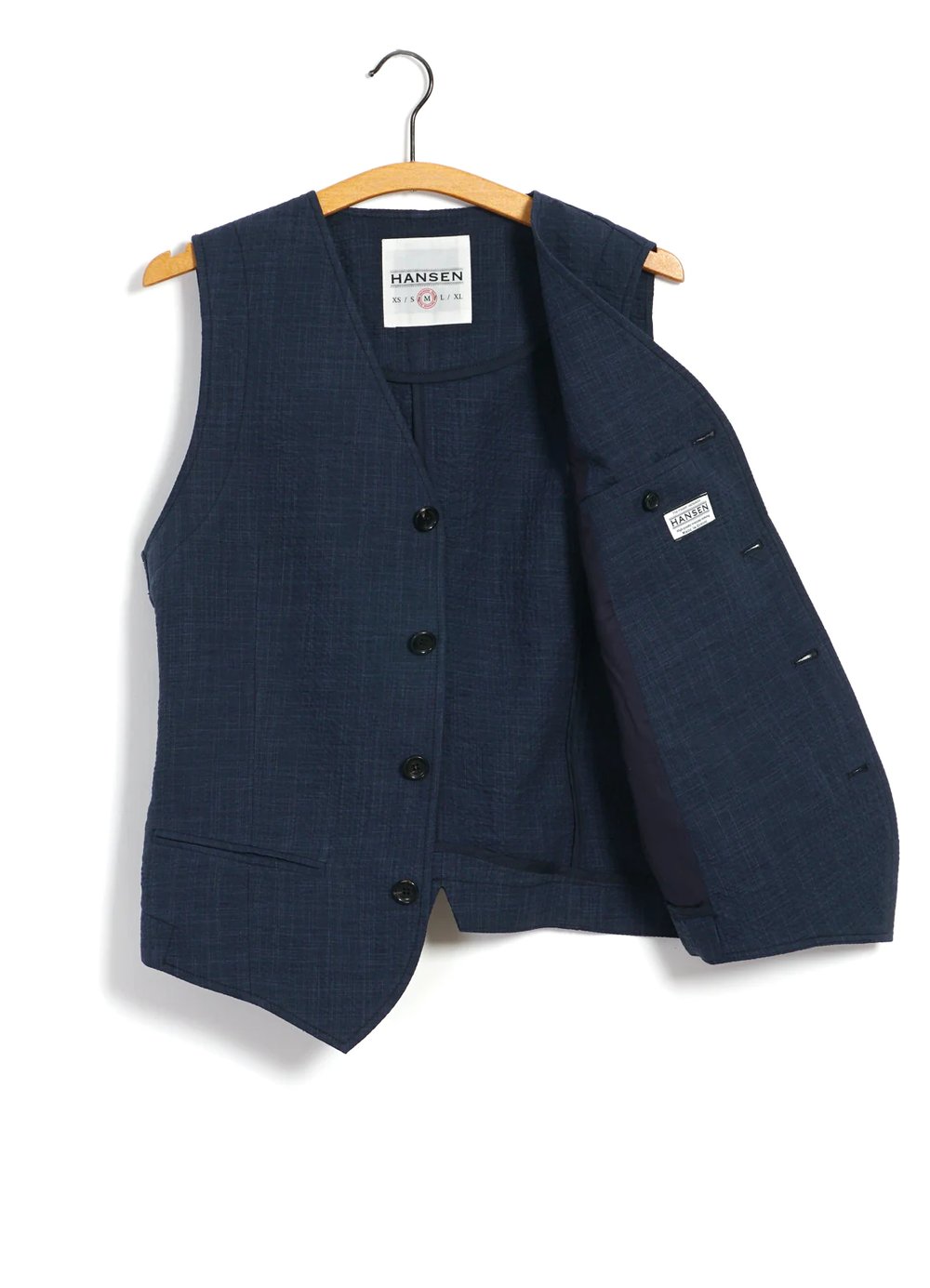 Hansen Garments DANIEL | Classic Waistcoat | crinkle blue
