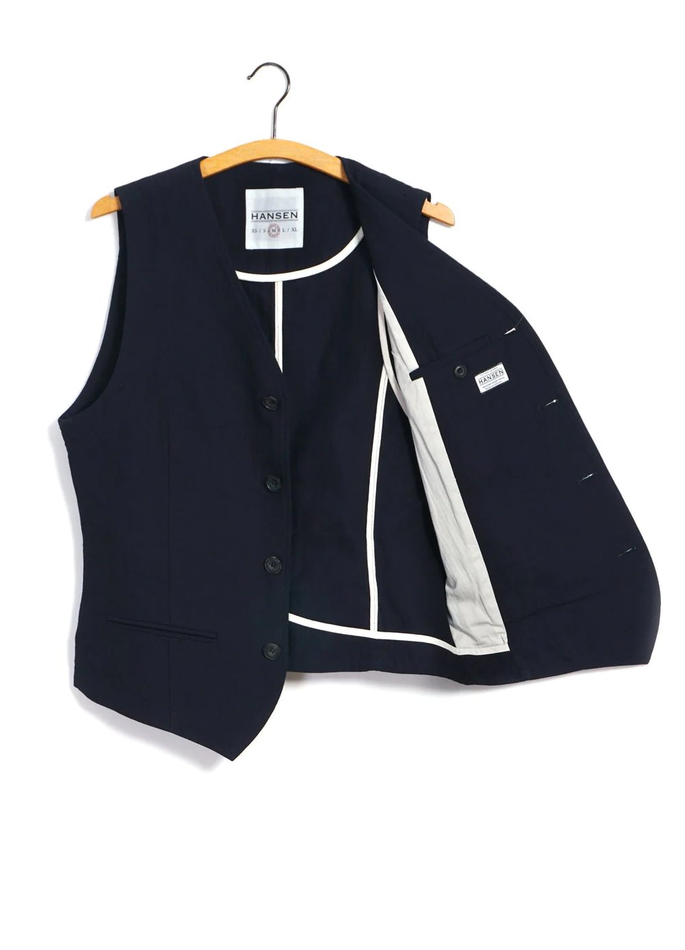 Hansen Garments DANIEL | Classic Waistcoat | indigo herringbone