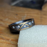 Image 1 of Diamond Geo-Inlay Ring Sz9.75