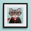 Cute Cat art print (Monsieur)