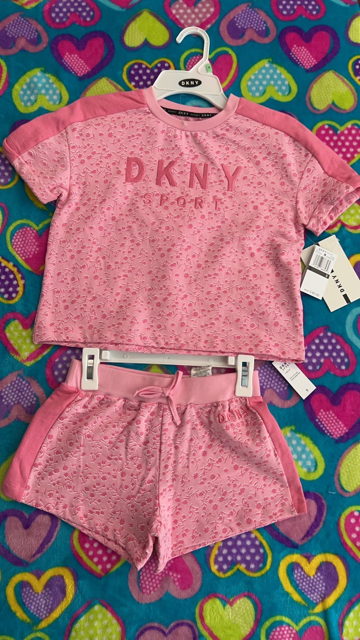 Image of DKNY Pink Flower Short Set