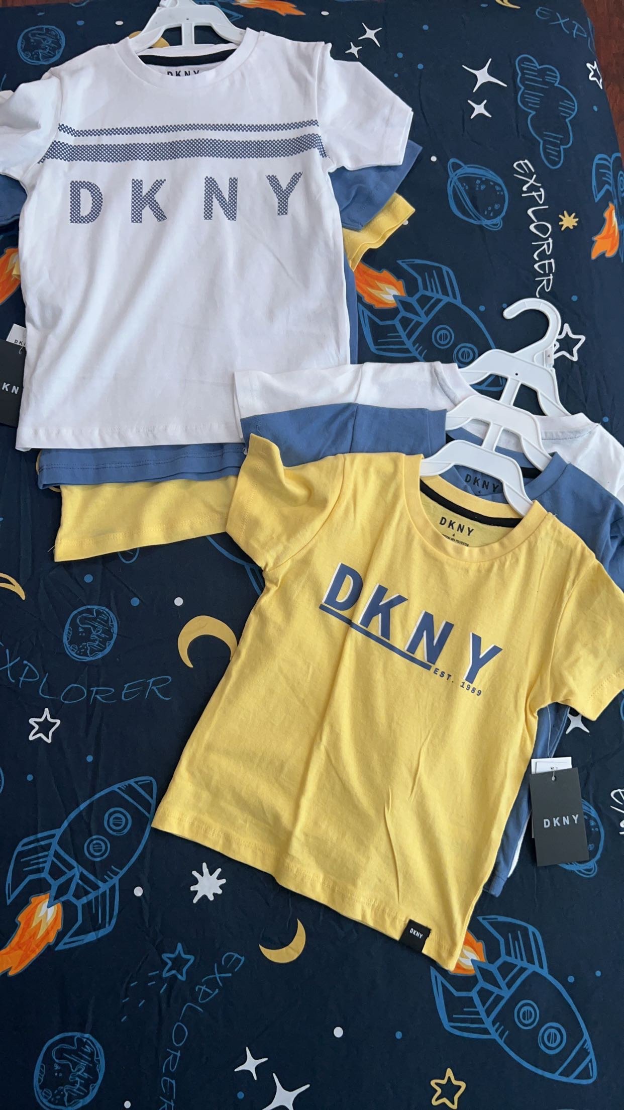 Image of DKNY 3 Pack Shirts (White, Blue, Yellow)