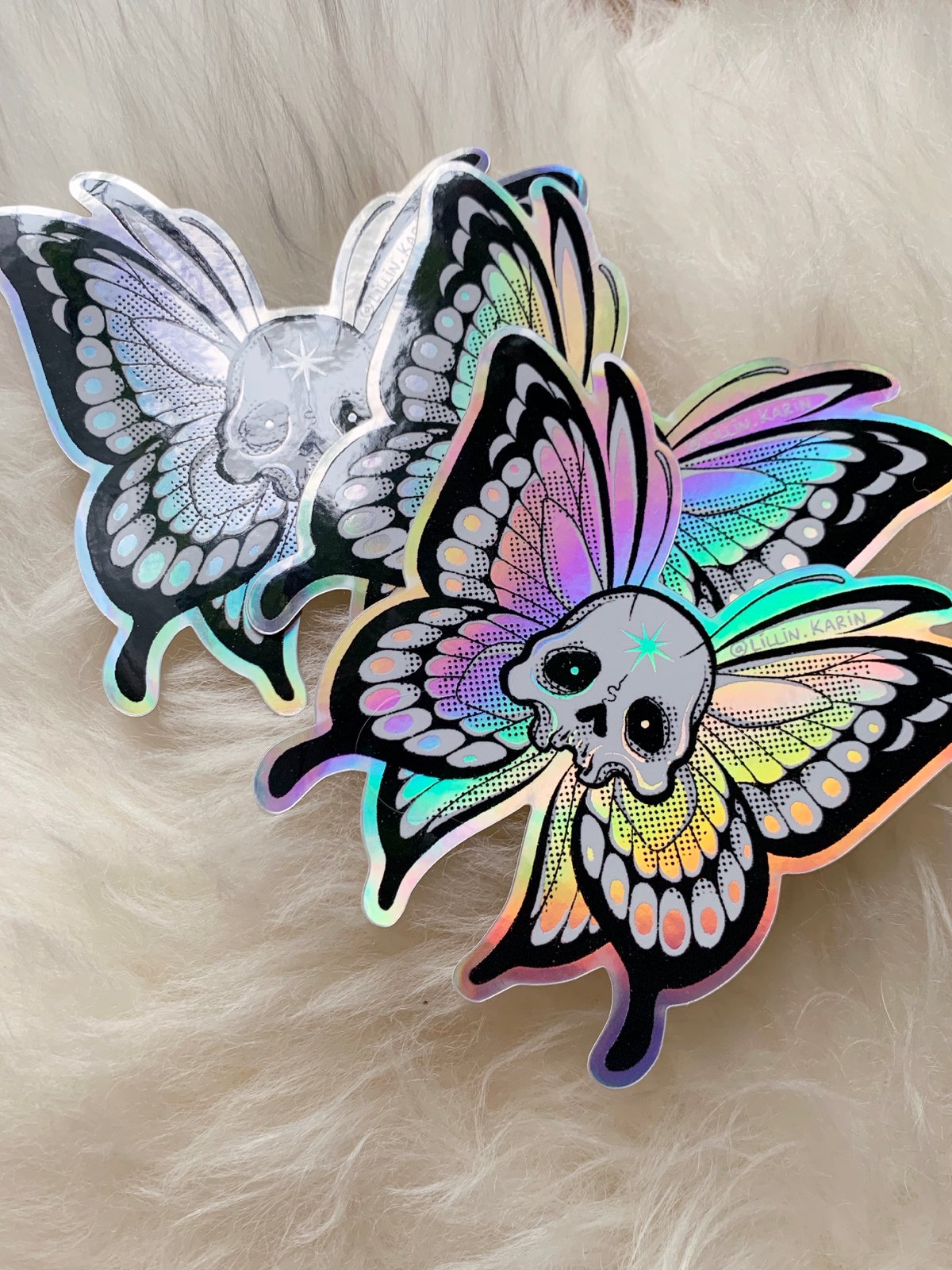 XL Skull Butterfly Sticker