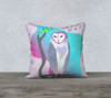 Owl Illustration Pillow Cover (18"X18") - 'Owl in Repose'