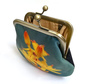 Image of Bog Asphodel, LARGE velvet kisslock purse