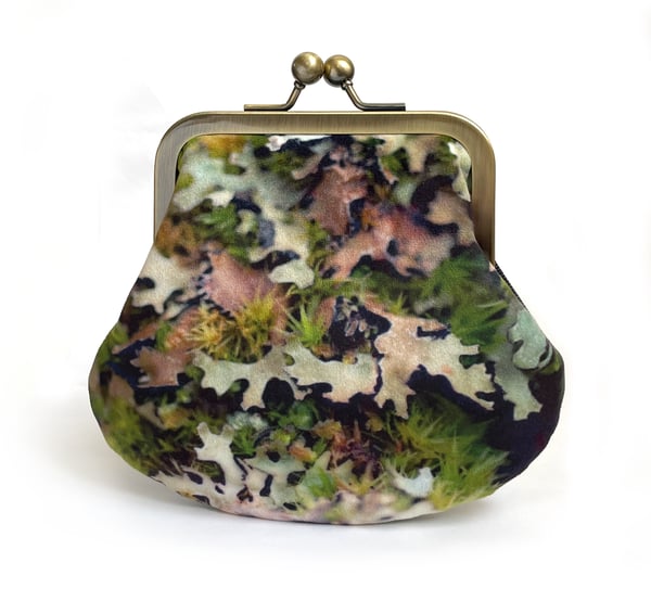 Image of Moss, LARGE velvet kisslock purse