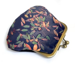 Image of Lochan leaf, LARGE velvet kisslock purse