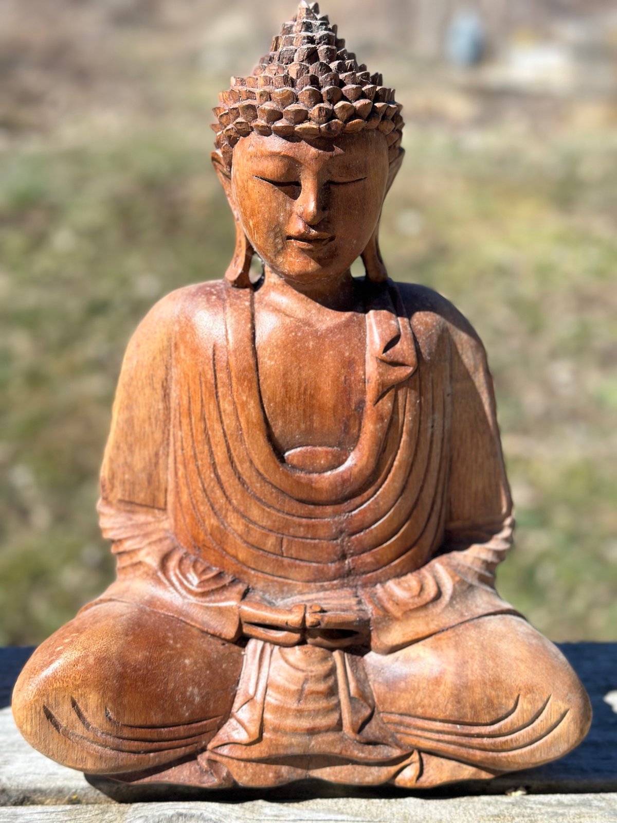 12 inch Suar Wood Buddha | Tweefontein Herb Farm