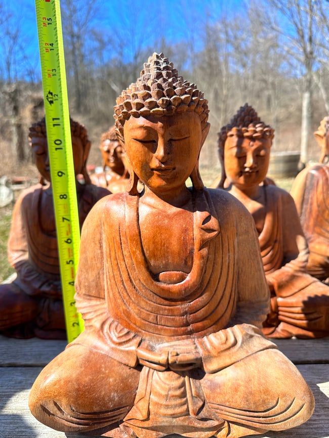 12 inch Suar Wood Buddha