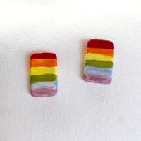 Image 1 of Rainbow Earrings - Rectangle
