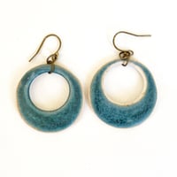Image 1 of Hoop Earrings - Porcelain Turquoise