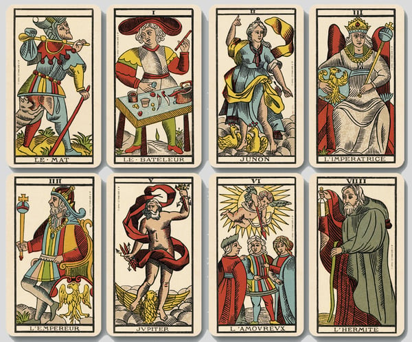 The Cartomancer — Three Etteilla tarot decks from the mid-19th