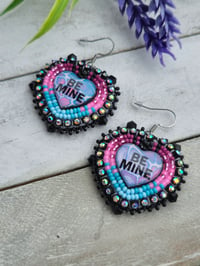 Image 2 of Be mine candy heart earrings 