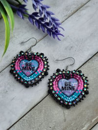 Image 1 of Be mine candy heart earrings 