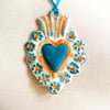 Porcelain Sacred Heart Necklace / Pendant / Wall Art