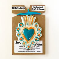 Image 4 of Porcelain Sacred Heart Necklace / Pendant / Wall Art