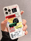 Label Pattern Clear Phone Case