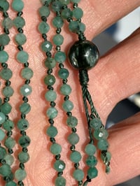 Image 1 of Emerald Hand Knotted Tassel Necklace