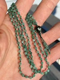 Image 2 of Emerald Hand Knotted Tassel Necklace
