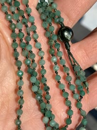 Image 3 of Emerald Hand Knotted Tassel Necklace