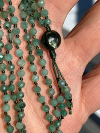 Image 4 of Emerald Hand Knotted Tassel Necklace