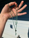 Emerald Hand Knotted Tassel Necklace