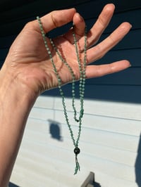 Image 5 of Emerald Hand Knotted Tassel Necklace