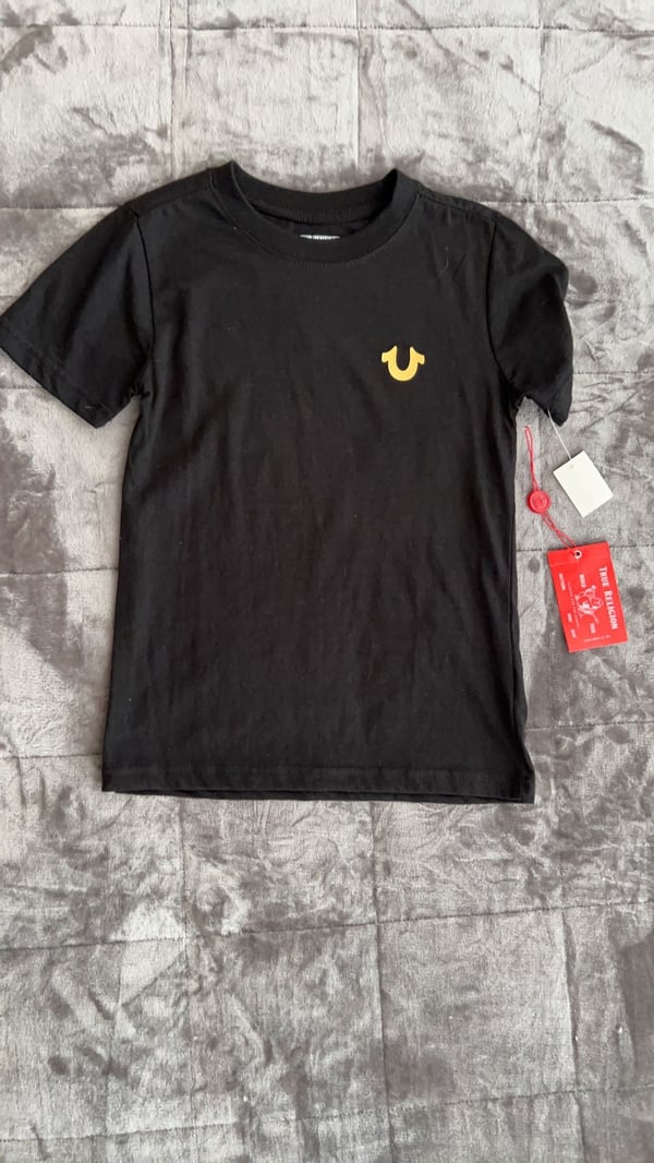 Image of True Religion Black/Gold Tee Front 