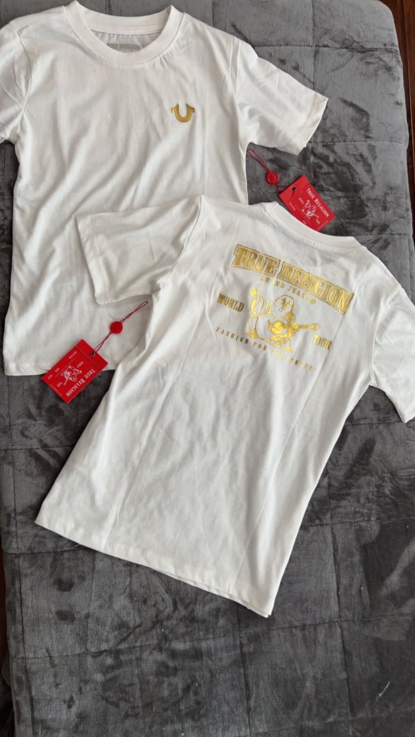 Image of True Religion White/Gold Tee