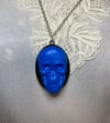 Blue Skull Protection Gris Gris Necklace by Ugly Shyla 