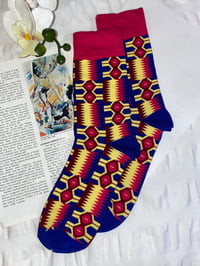 Magenta Afro Pop Socks
