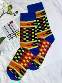 Blue Afro Pop Socks