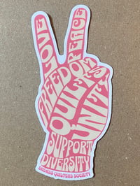 Groovy Peace Hand - 4  inch Sticker