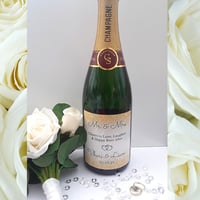 Image 1 of Personalised Champagne Bottle Label, Wedding Gift, Personalised Wine Bottle Label 